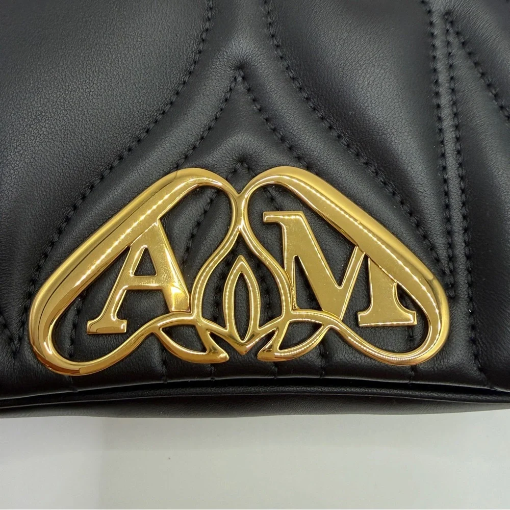 NWT Alexander McQueen Black Mini Bag with Gold Chain - Picture 7 of 9